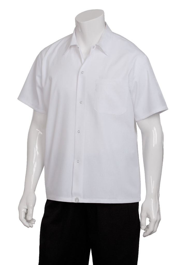 白色短袖工作襯衫