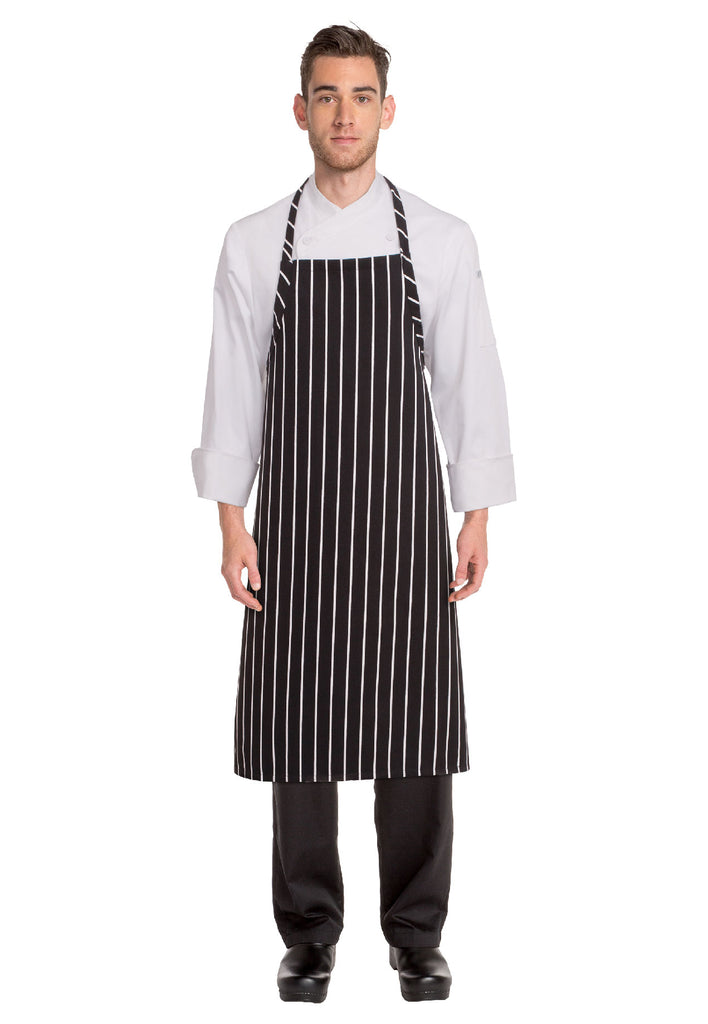 英倫條紋廚師連身圍裙