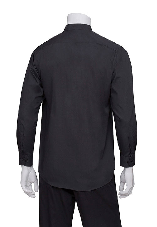 黑色立領襯衫