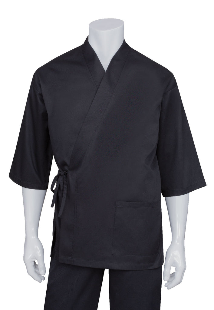 黑色七分袖日式廚師服